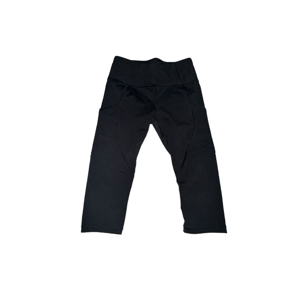 Lululemon Core Kicker Crop Women's Size 6 Black Mid Rise Power Luxtreme Mesh